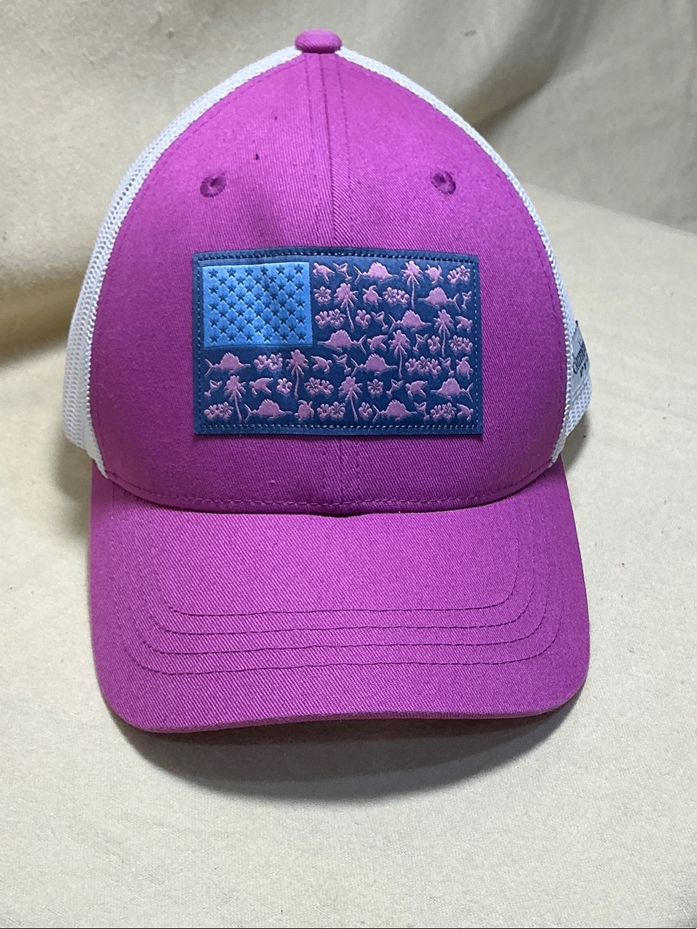 Columbia Purple and blue Trucker Hat with Blue Patch